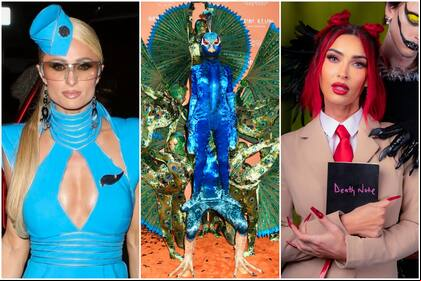 Azafatas, pavos reales y looks en pareja: los famosos se produjeron con todo para la gran fiesta de Halloween