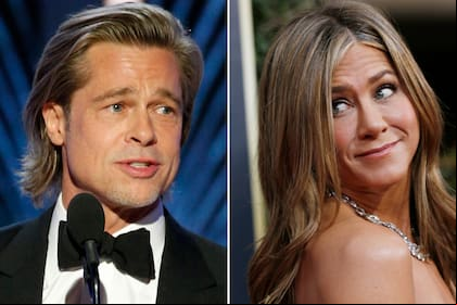 Brad Pitt hizo una broma sobre su vida amorosa y las cámaras de los Globos de Oro la enfocaron a Jennifer Aniston