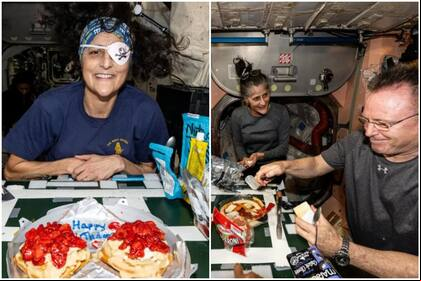 Butch Wilmore y Sunita ‘Suni’ Williams festejaron en el espacio
