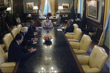 Cristina de Kirchner, Alberto Fernández junto a la Mesa de Enlace