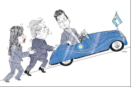 Cristina Fernández, Alberto Fernández y Sergio Massa