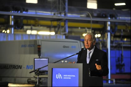 Daniel Funes de Rioja, presidente de la UIA, durante su discurso por el Día de la Industria