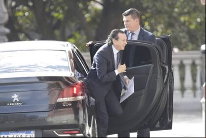Dante Sica al llegar a Casa Rosada