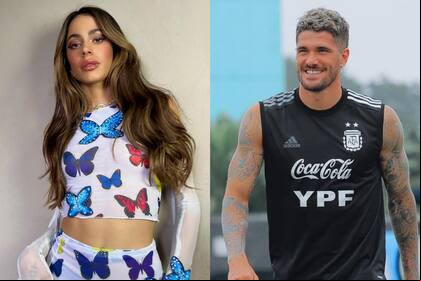 De Paul estrenó unos botines para el Mundial con una dedicatoria romántica a su novia Tini Stoessel (Foto: Instagram @tinistoessel / @rodridepaul)