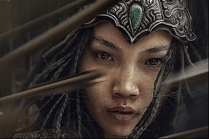 Detalle del afiche de la película "Khutulun, la princesa guerrera" (2021), coproducida por Shuuder Productions y Voo Broadcasting