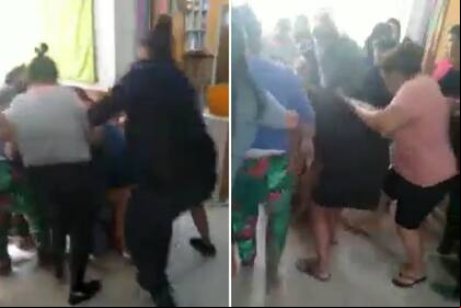 Detuvieron a dos docentes por abuso y padres intentan agredirlos al salir de la escuela