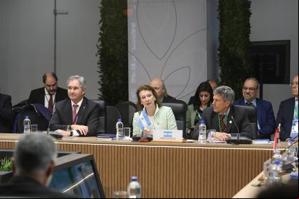Diana Mondino, este domingo, en la cumbre del Mercosur en Asunción, Paraguay