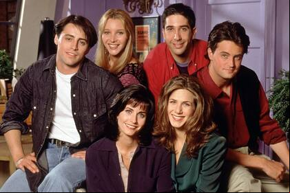 El elenco de Friends: Courteney Cox, Lisa Kudrow, Jennifer Aniston, Matthew Perry, Matt Leblanc y David Schwimmer