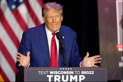 El excandidato presidencial republicano Donald Trump durante un mitin de campaña