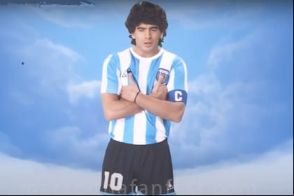 El holograma de Diego Maradona en Times Square