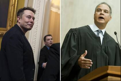 El juez Christopher Cooper (derecha) ordenó al DOGE, liderado por Elon Musk (izquierda), hacer públicos sus registros