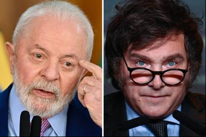 El presidente de Brasil Luiz Inácio Lula da Silva junto al mandatario electo en la segunda vuelta electoral en la Argentina, Javier Milei