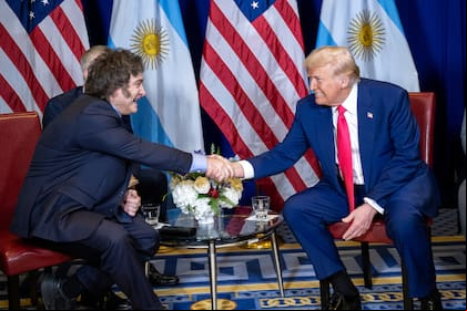 El presidente Javier Milei y su par de EE.UU., Donald Trump