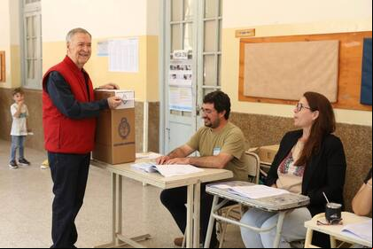 El voto de Juan Schiaretti, hoy, en Córdoba