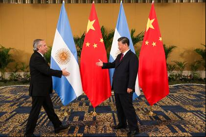 Fernández y Xi Jinping en Bali, durante el G-20