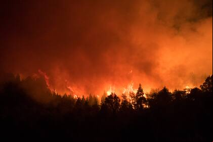 Fuego en los alrededores de Bariloche