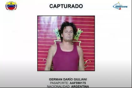 Germán Darío Giuliani, el argentino detenido en Venezuela