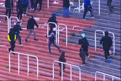 Incidentes en la tribuna de Godoy Cruz en el encuentro con San Lorenzo