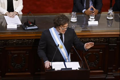 Javier Milei, en la apertura del año legislativo