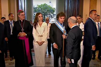 Javier Milei en la Catedral, el día de su asunción