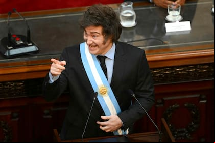Javier Milei, frente a la Asamblea Legislativa