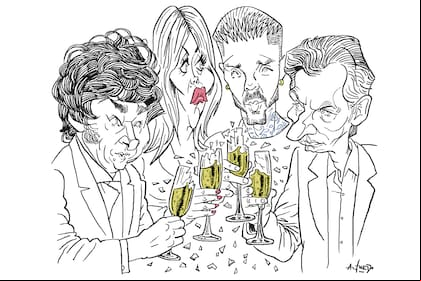 Javier Milei, Wanda Nara, Mauro Icardi y Mauricio Macri