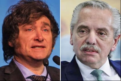 Javier Milei y Alberto Fernández