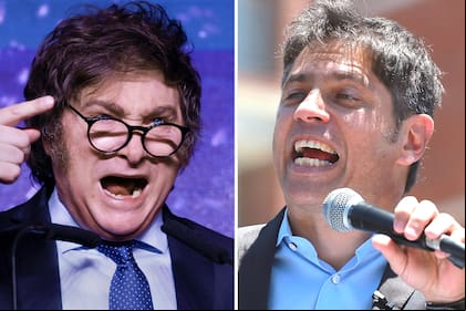 Javier Milei y Axel Kicillof, enfrentados de cara al año electoral