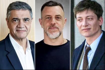 Jorge Macri, Diego Kravetz y Santiago Caputo