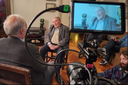 José Ignacio López, durante la filmación de Memoria para Construir