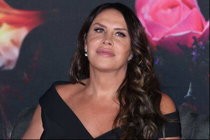 Karla Sofía Gascón en la conferencia de prensa de Emilia Pérez, en Ciudad de México, el 15 de enero de 2025