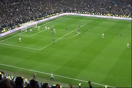 La celebración de Juan Fernando Quintero al marcar el 2-1 parcial de River ante Boca en la final de la Copa Libertadores en Madrid, en 2018.