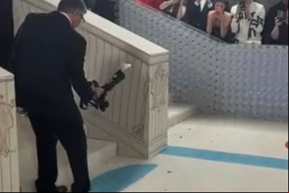 La cucaracha en la Met Gala se robó la atención de todos (Foto: Captura Twitter)