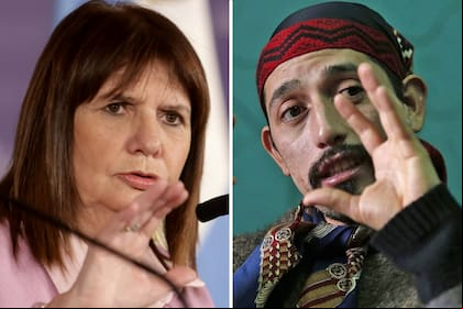 La ministra de Seguridad, Patricia Bullrich, junto al líder Mapuche, Facundo Jones Huala