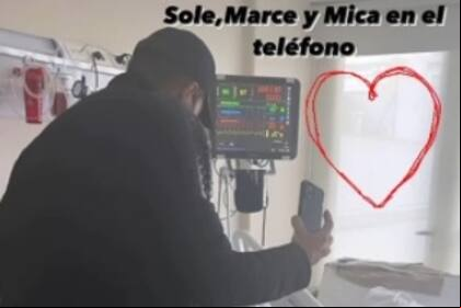 La pareja fue al Sanatorio de la Trinidad de Palermo a darle su apoyo a la expareja del conductor y padre de sus hijas, Micaela y Candelaria, y compartió el momento en redes