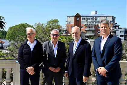 Larreta, junto a Julio Zamora, intendente de Tigre y exsocio de Sergio Massa, y los empresarios Eduardo Costantini y Martín Palma
