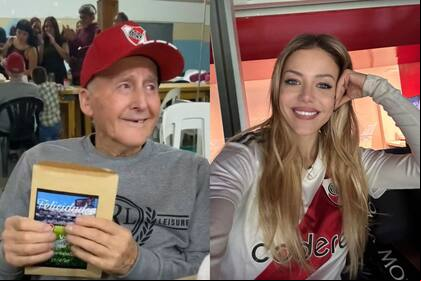 Le regaló una entrada a su papá para ir a ver a River, grabó su reacción e hizo emocionar a Evangelina Anderson. Instagram: @evangelinaanderson