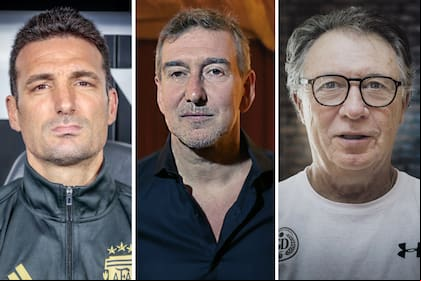 Lionel Scaloni, Julio Bocca y Rubén Magnano