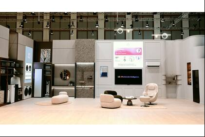 Los dispositivos para casas inteligentes de LG, en uno de los stands de la feria