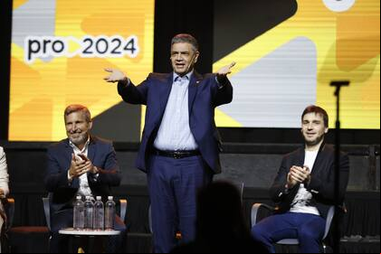 Los gobernadores de Pro Rogelio Frigerio, de Entre Ríos; Jorge Macri, de la Ciudad Autónoma de Buenos Aires, e Ignaci Torres, de Chubut