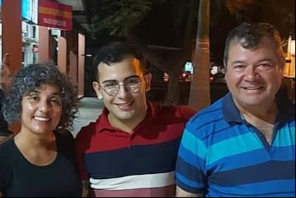 Marcela Acuña, César Sena y Emerenciano Sena