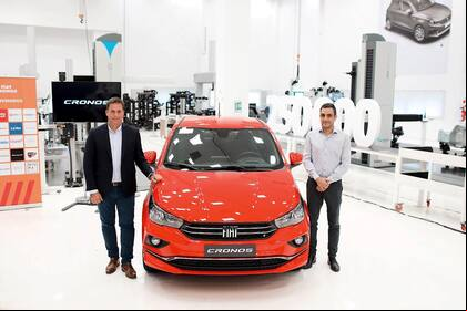 Martín Zuppi y Marcel Aun, presidente de Fiat, Jeep y Ram en la Argentina y director industrial en Córdoba.