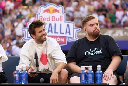 Muchas risas: Gerard Piqué e Ibai Llanos, durante la final de la Kings League de España
