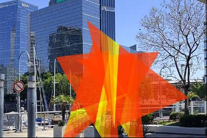 Obra virtual de Ary Brizzi, en Puerto Madero