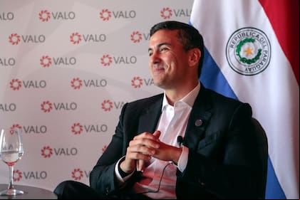 Santiago Peña, presidente de Paraguay, en un almuerzo con empresarios en Mar del Plata
