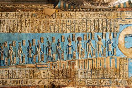 Techo con motivos astronómicos del templo de Dandera, en Egipto