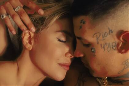 Tras ser visto a los besos, Wanda Nara y L-Gante vieron juntos el partido de la Argentina contra Croacia (Foto: Captura de video)
