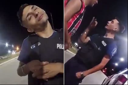 Un escándalo: filman a un policía totalmente ebrio durante un operativo callejero