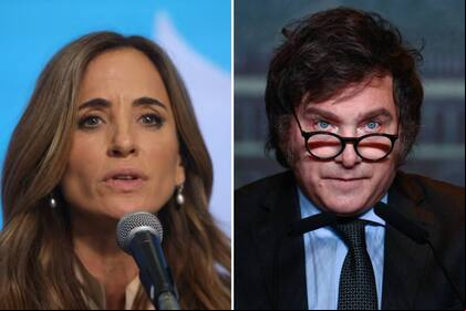 Victoria Tolosa Paz y Javier Milei.